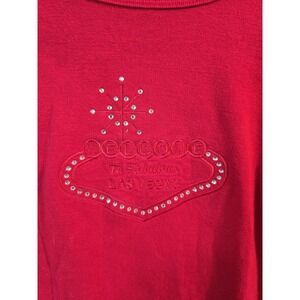 Vintage Hanes Welcome To Fabulous Las Vegas T Shirt Womens‎ Size L Bling Fitted